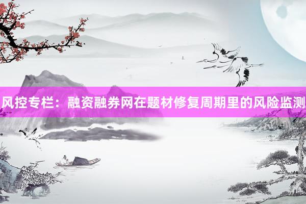 风控专栏：融资融券网在题材修复周期里的风险监测