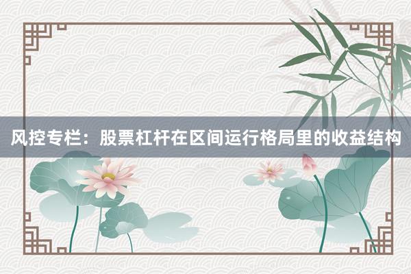 风控专栏：股票杠杆在区间运行格局里的收益结构