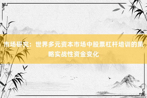 市场研究：世界多元资本市场中股票杠杆培训的策略实战性资金变化