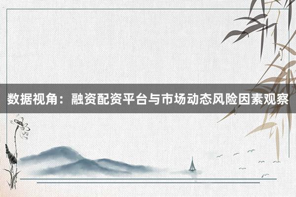 数据视角：融资配资平台与市场动态风险因素观察