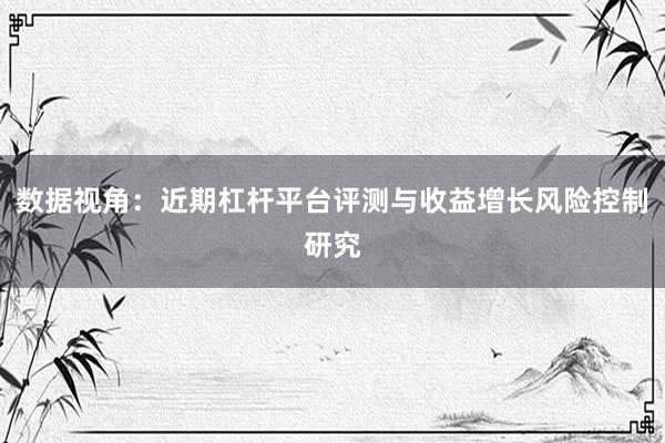 数据视角：近期杠杆平台评测与收益增长风险控制研究