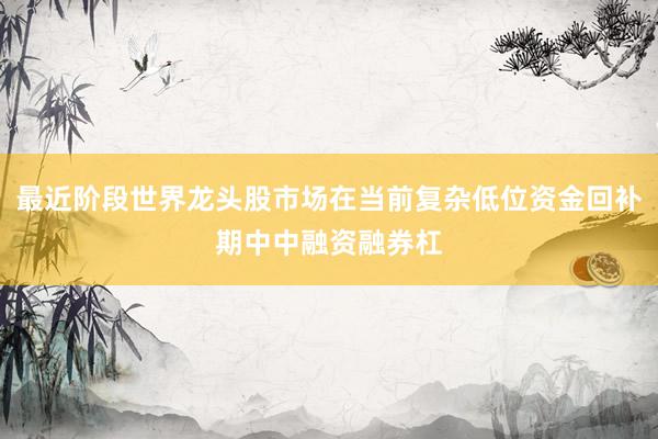 最近阶段世界龙头股市场在当前复杂低位资金回补期中中融资融券杠