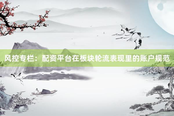 风控专栏：配资平台在板块轮流表现里的账户规范