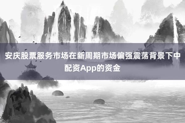 安庆股票服务市场在新周期市场偏强震荡背景下中配资App的资金