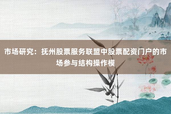 市场研究：抚州股票服务联盟中股票配资门户的市场参与结构操作模