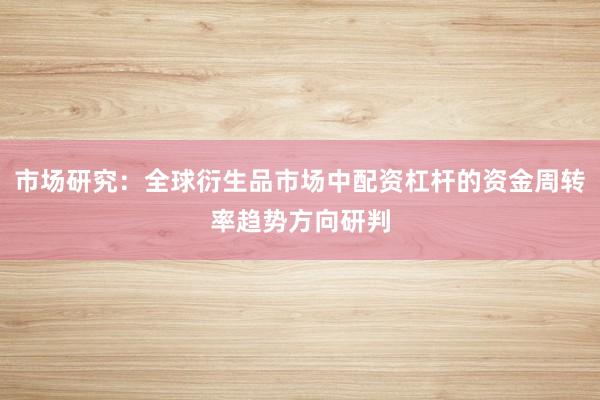 市场研究：全球衍生品市场中配资杠杆的资金周转率趋势方向研判