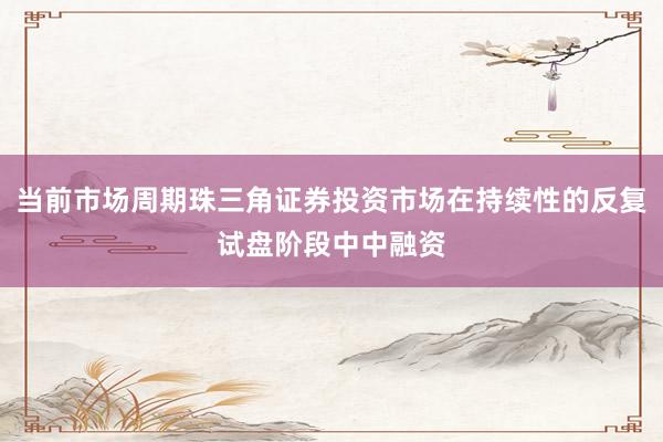 当前市场周期珠三角证券投资市场在持续性的反复试盘阶段中中融资