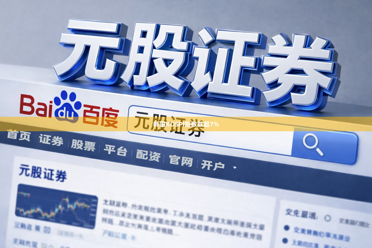 韩国KOSPI指数跌超7%